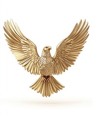 Fototapeta premium Majestic Golden Eagle Sculpture: A Symbol of Strength and Grace, Isolated with Outstretched Wings