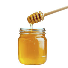 Pouring Honey from Wooden Dipper