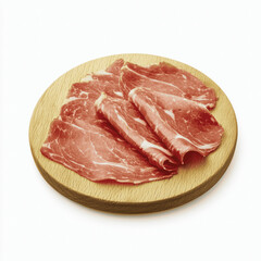 Pork Neck Cuts on Round Plate