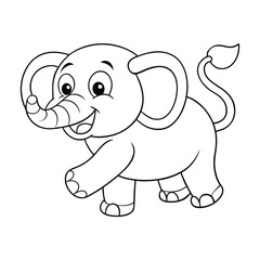 Fototapeta premium Happy Elephant Coloring page