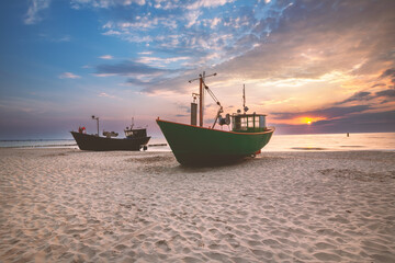 Fototapeta premium Sunset Baltic Sea, Poland.
