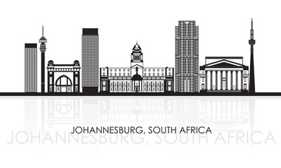 Obraz premium Silhouette Skyline panorama of city of Johannesburg, South Africa - vector illustration