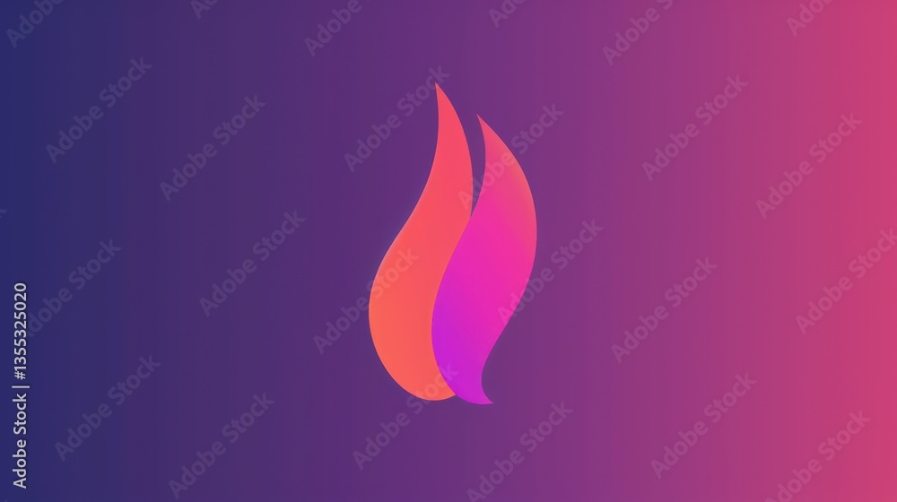 Poster abstract flame design with gradient background for creative projects