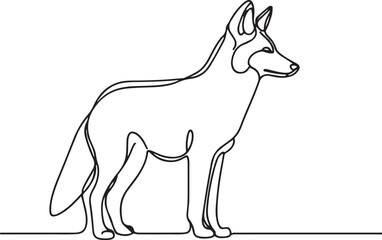 Coyote Vector Art in Simple Line Style