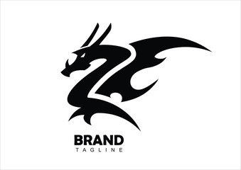 simple cute black dragon 