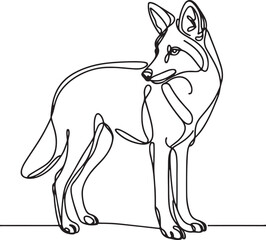 Coyote Vector Art in Simple Line Style
