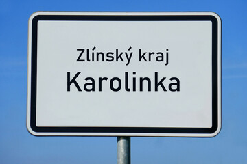 Ortsschild Zlínský kraj Karolinka