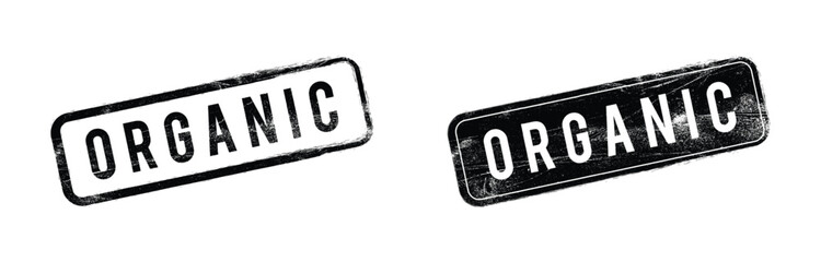 Organic rubber stamp isolated on transparent background with distressed texture effect.