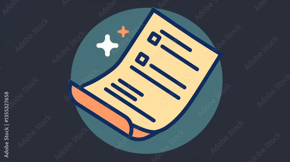 Aufkleber document checklist with pen a simplified icon for organizational needs task management and p