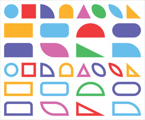 Abstract geometric vector shapes and icons.