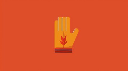 Hand with Growing Plant Minimalist Design for Sustainability and Growth Concepts