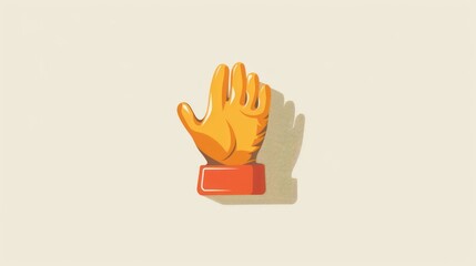 Illustrative Hand Gesture with Shadow Minimalist Design Orange and Beige Color Scheme Modern