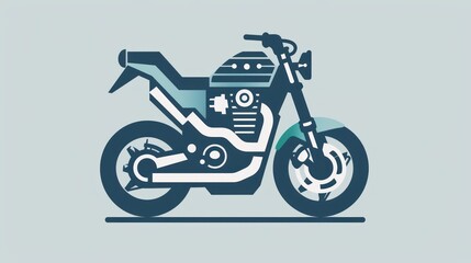 Obraz premium Motorcycle Illustration Modern Design with Sleek Lines and Minimalist Style for Transportation