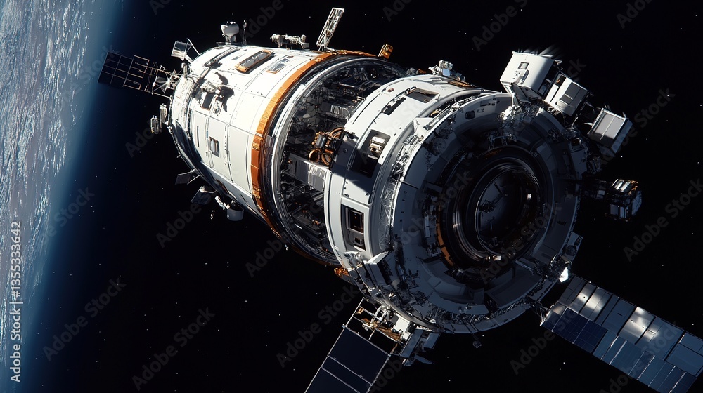 Poster a next-gen orbital factory utilizing ai and robotics for spacecraft assembly.