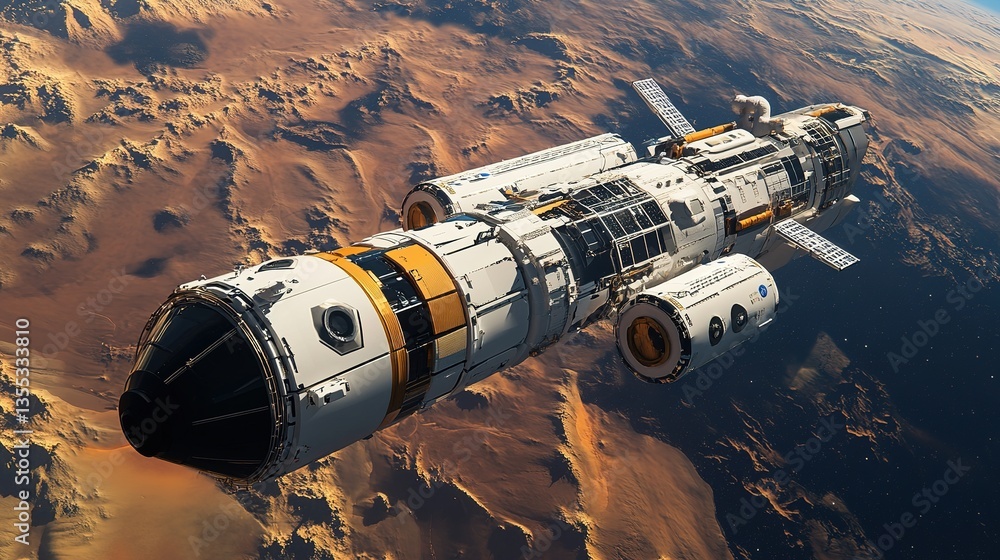 Poster a next-gen orbital factory utilizing ai and robotics for spacecraft assembly.