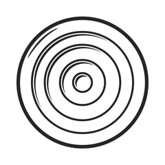 Black draughts or checkers game piece in realistic top view vector outline style