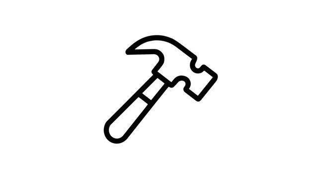 black hammer icon on white background clip art preview