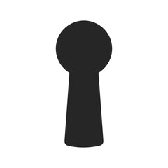 Realistic keyhole icon in black fill silhouette vector