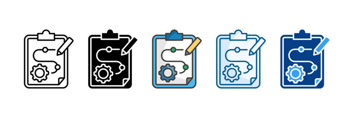 Procedure Icon Set Multiple Style Collection