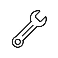 Wrench icon in repair category on transparent background