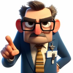 Stern Senior Executive with Pointing Finger - Serious senior executive pointing, symbolizing leadership authority, workplace direction, and experienced business decision-making.