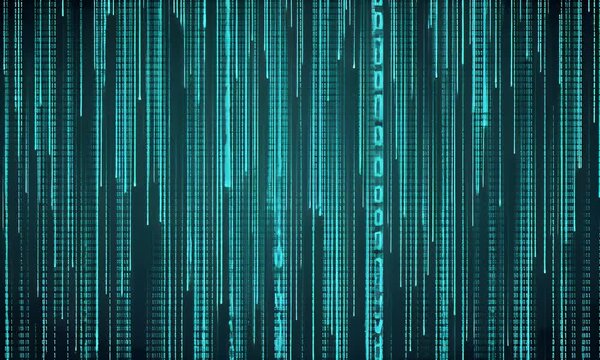 Abstract Digital Matrix Patterns in Motion