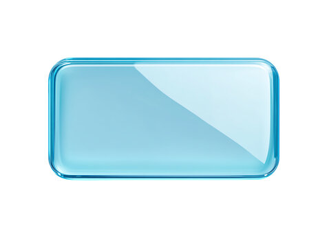 Light Blue Glass Rectangle on Transparent Background, PNG