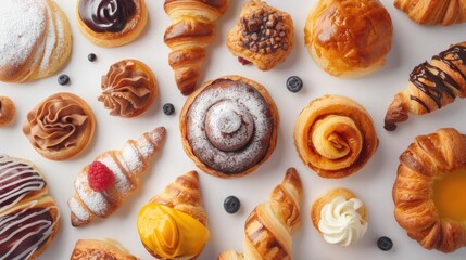 Fototapeta premium Collection of delicious pastries and cakes