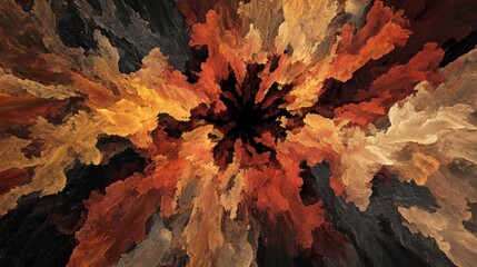Abstract Explosion of Warm Colors Fiery Orange and Yellow Artistic Design for Creative Project