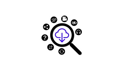 Cloud Download Search Illustration