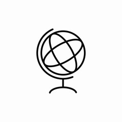 table globe icon sign vector