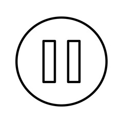 Pause icon set in circle. Media player control button. Vector.