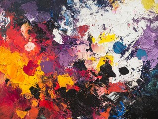 Vibrant colors swirl in textured paint strokes.