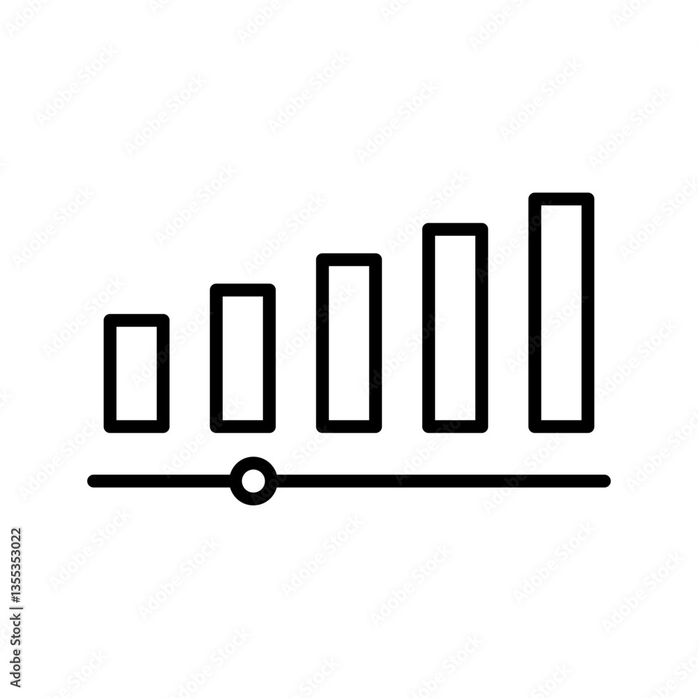 Poster volume increase interface design set in horizontal style for smartphone and other devices in black c