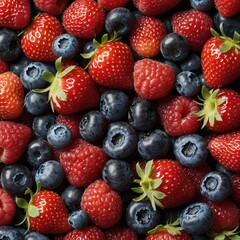 Fototapeta premium strawberries and blueberries