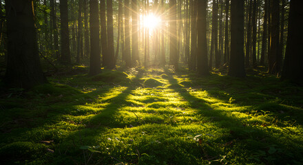 Obraz premium morning in the forest