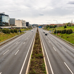 M40 ring road around the Spanish capital Madrid, where office buildings are concentrated