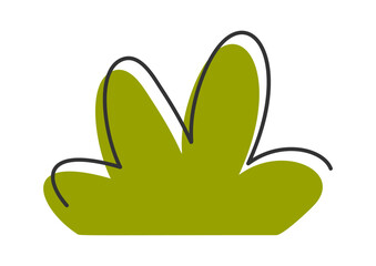 Green botanical shrub hand-drawn element