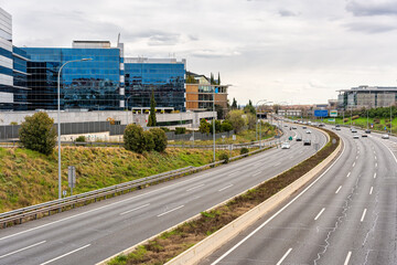 M40 ring road to the city of Madrid where thousands of cars circulate daily.