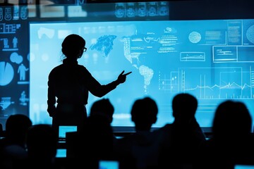 Business presentation, data analysis, technology driven