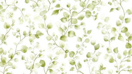 Fototapeta premium Delicate Olive Branches Watercolor Seamless Pattern.