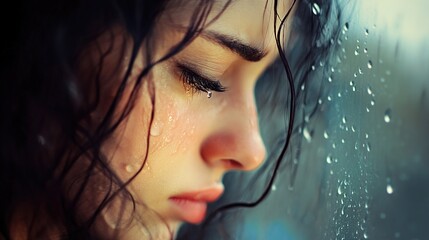 Silent Sad Shayari Image of a Girl Crying Alone, Lost in the Deep Thoughts of Her Love, Expressing Pain, Loneliness, and Heartfelt Emotions