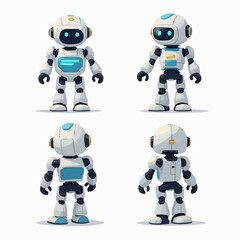 Kleiner Roboter: Vier Ansichten für 3D-Modellierung

