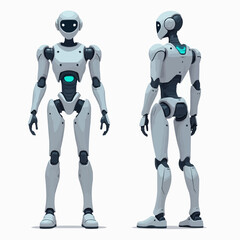 Kleiner Roboter: Vier Ansichten für 3D-Modellierung

