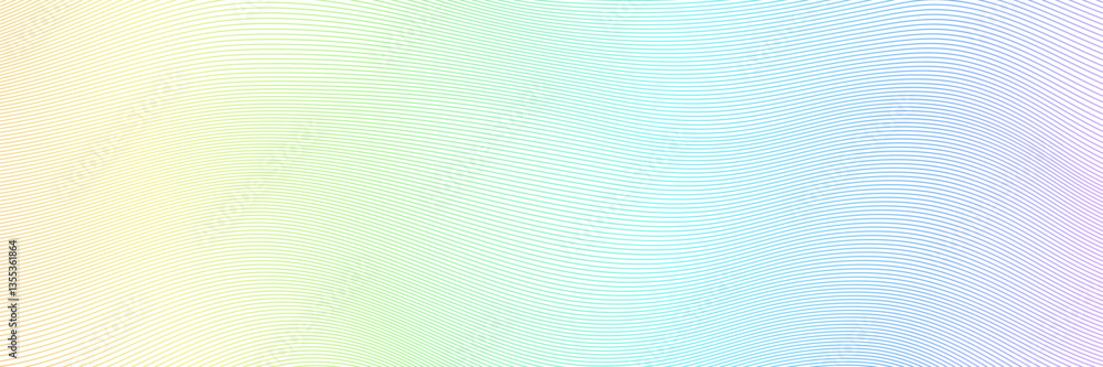 Poster elegant line wave with subtle gradient background. flowing wavy lines in pastel colors. modern abstr