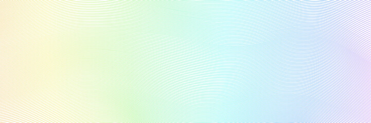 Obraz premium Elegant line wave with subtle gradient Background. Flowing wavy lines in pastel colors. Modern abstract soft texture. Great for print, web, social media, elegant design, header, poster, ads, banner