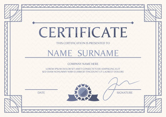 Vintage certificate geometric frame template