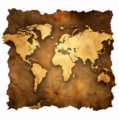 World Map Vintage: A captivating vintage map of the world, evoking a sense of exploration and discovery, showcasing the continents in a faded, antique style. 