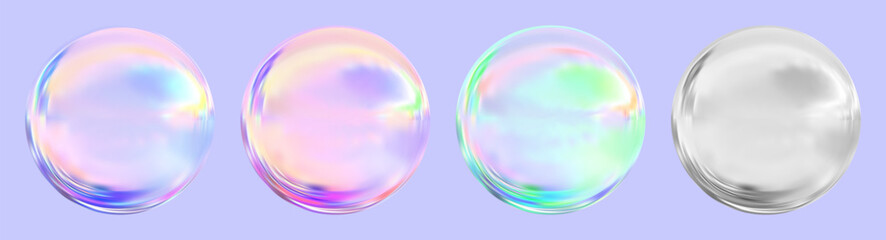 Realistic glossy glass ball.Abstract 3D light bubble with glare.Geometric abstract shape.