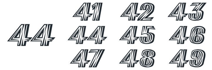 collection numbers Anniversary logo set icon vector design